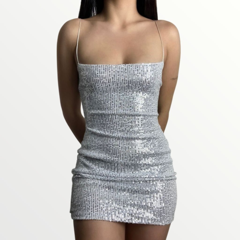 Vestido Lilian | Brilhoso Paetê Tubinho Com Alça Fina - Festa - Innovare