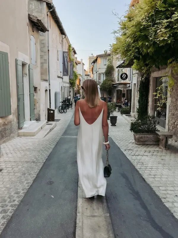 Vestido Longo Branco Marfim Martina - Ziora
