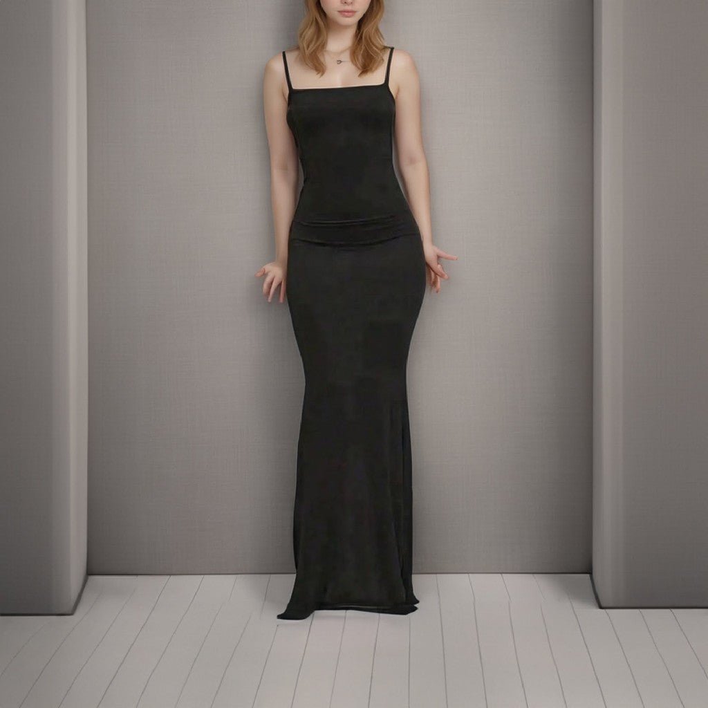 Vestido Longo de Alça Colado Caimento Cherry Sexy - Innovare