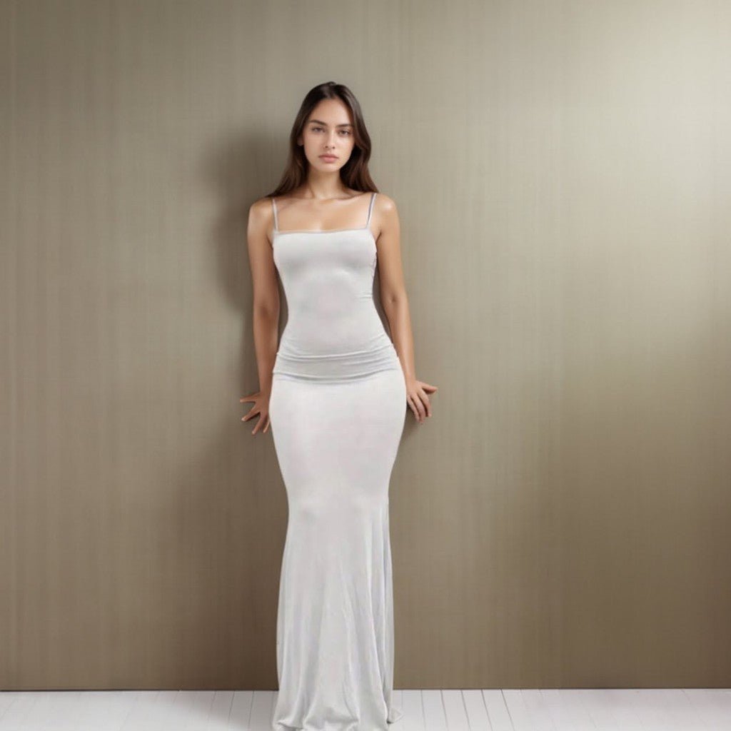 Vestido Longo de Alça Colado Caimento Cherry Sexy - Innovare