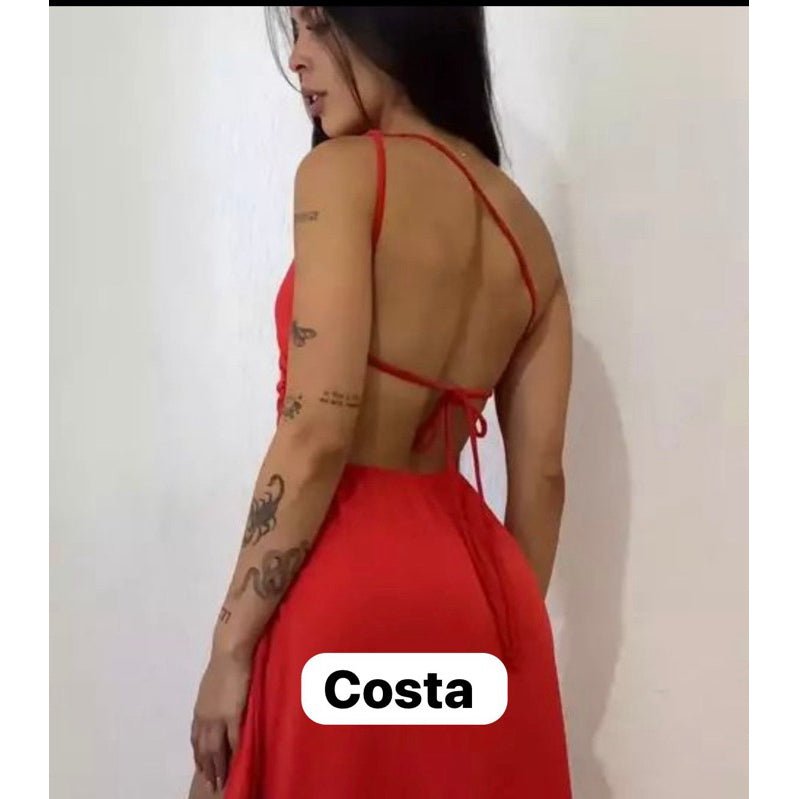Vestido longo de uma alça Fenda na perna tendência para casamento, formatura e festas - Innovare