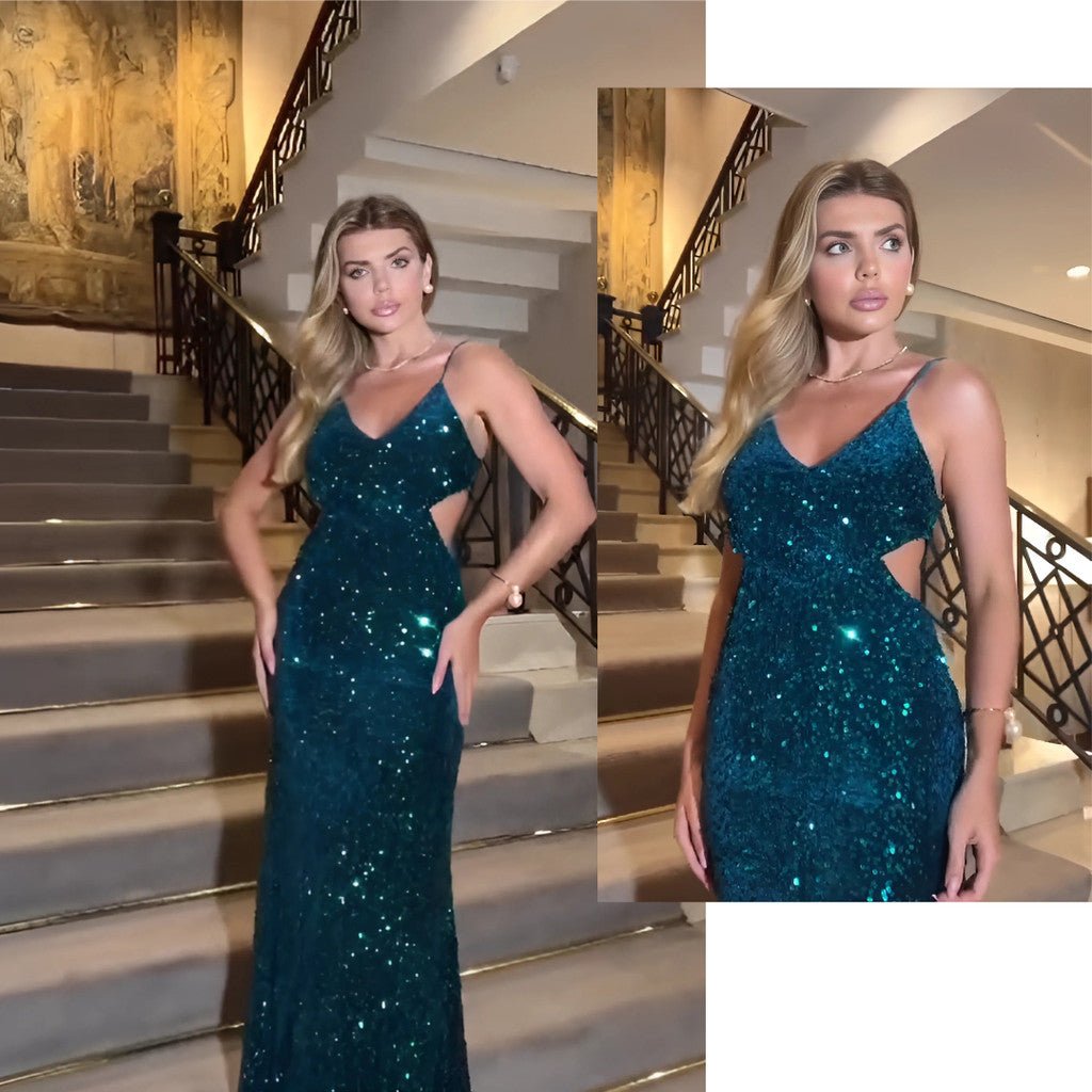 Vestido Longo Paetê brilhoso Festa Formatura Casamento Vestido Festas - Innovare