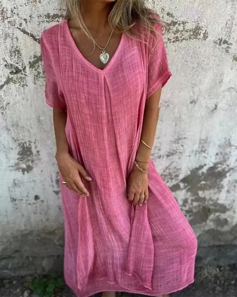 Vestido Midi de Linho Felora - Ziora