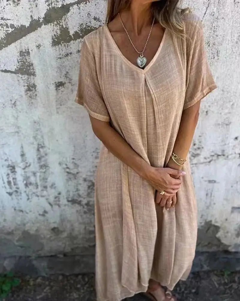 Vestido Midi de Linho Felora - Ziora