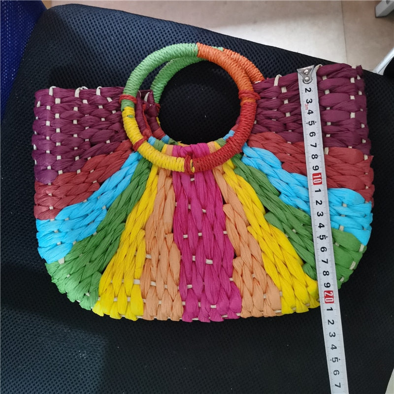 Bolsa de Palha Colorida