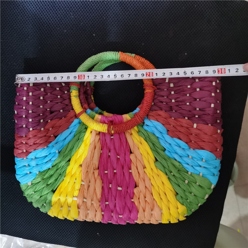 Bolsa de Palha Colorida