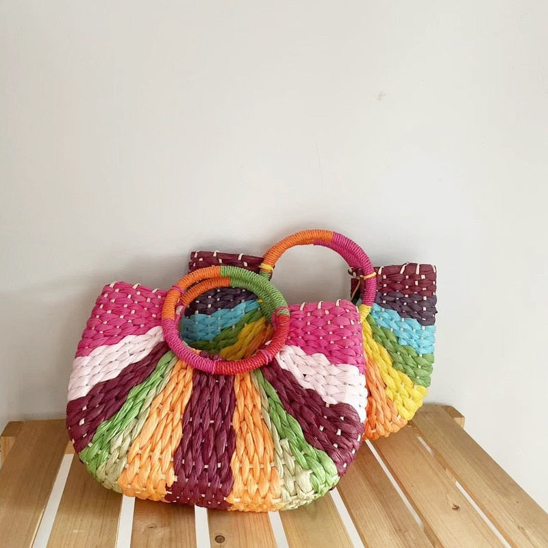 Bolsa de Palha Colorida