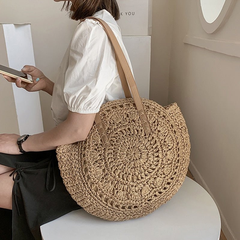 Bolsa de Praia de Palha Feita a Mão - Loja Fact