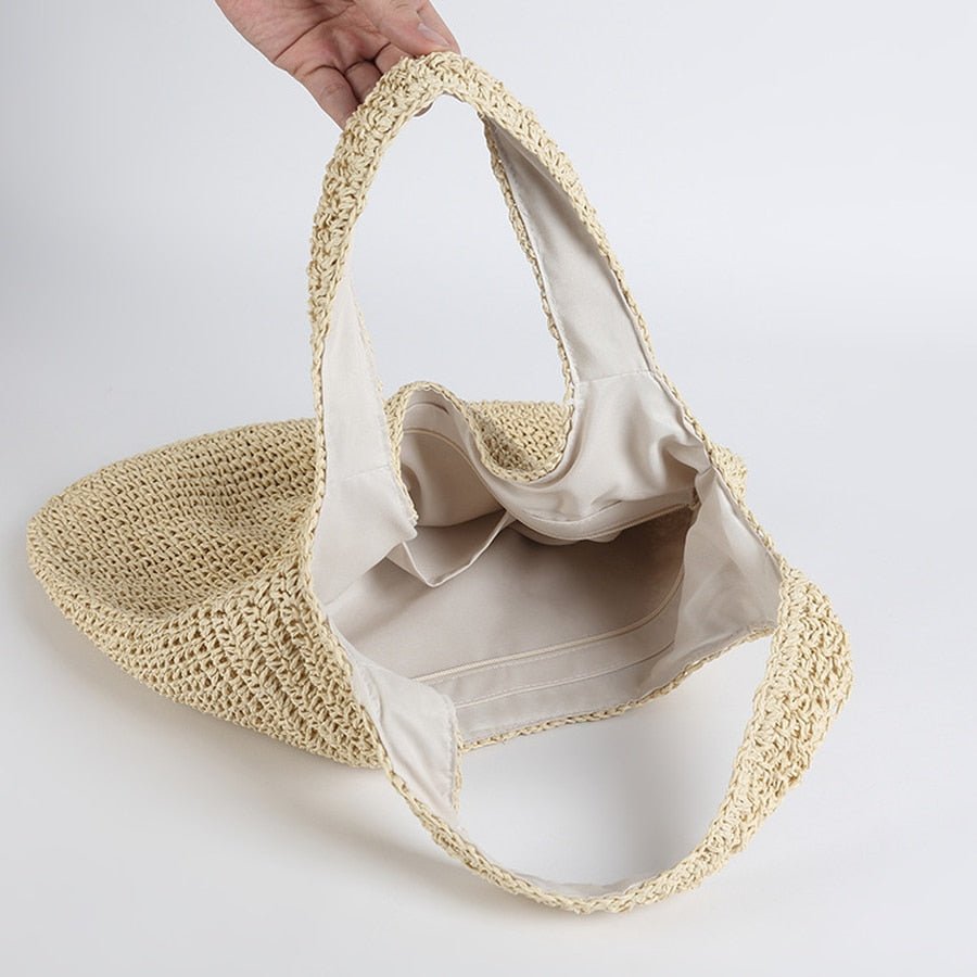 Bolsa de Praia de Palha Saco Feita a Mão - Loja Fact