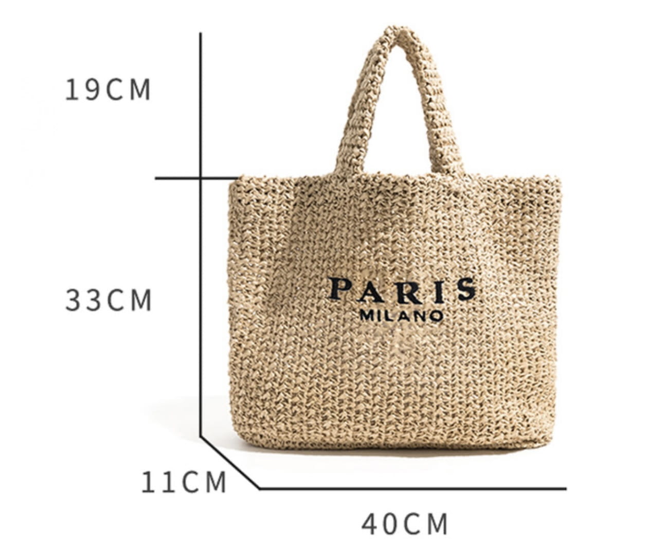 Bolsa de Praia Paris MIlano em palha nobre - Loja Fact