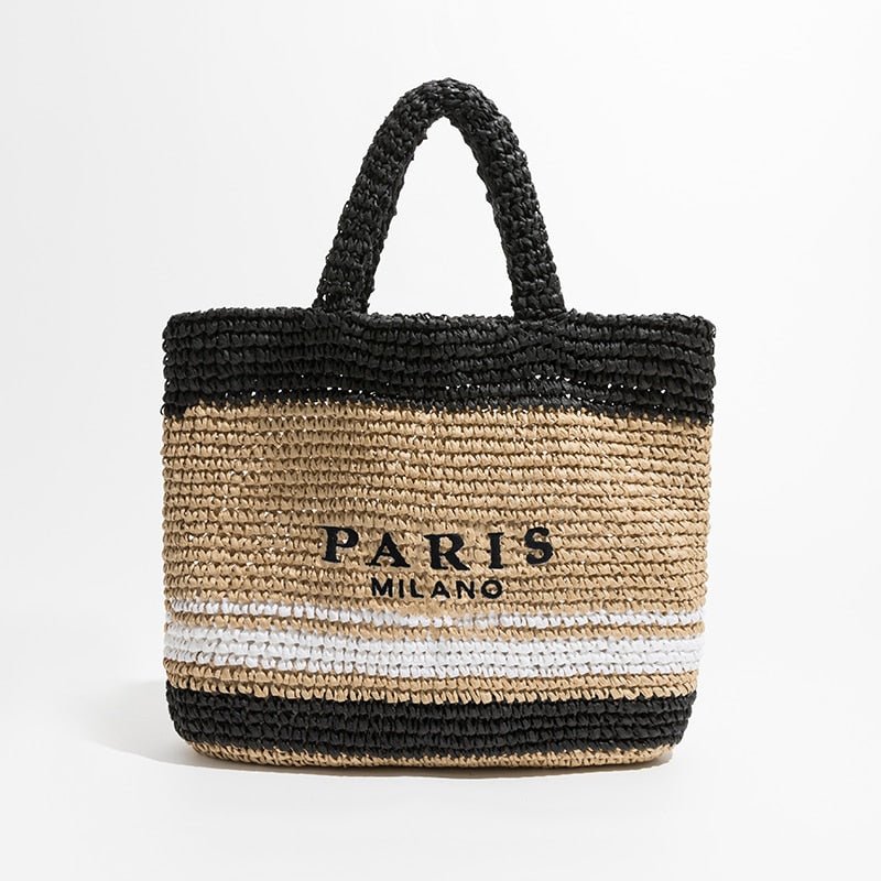 Bolsa de Praia Paris MIlano em palha nobre - Loja Fact