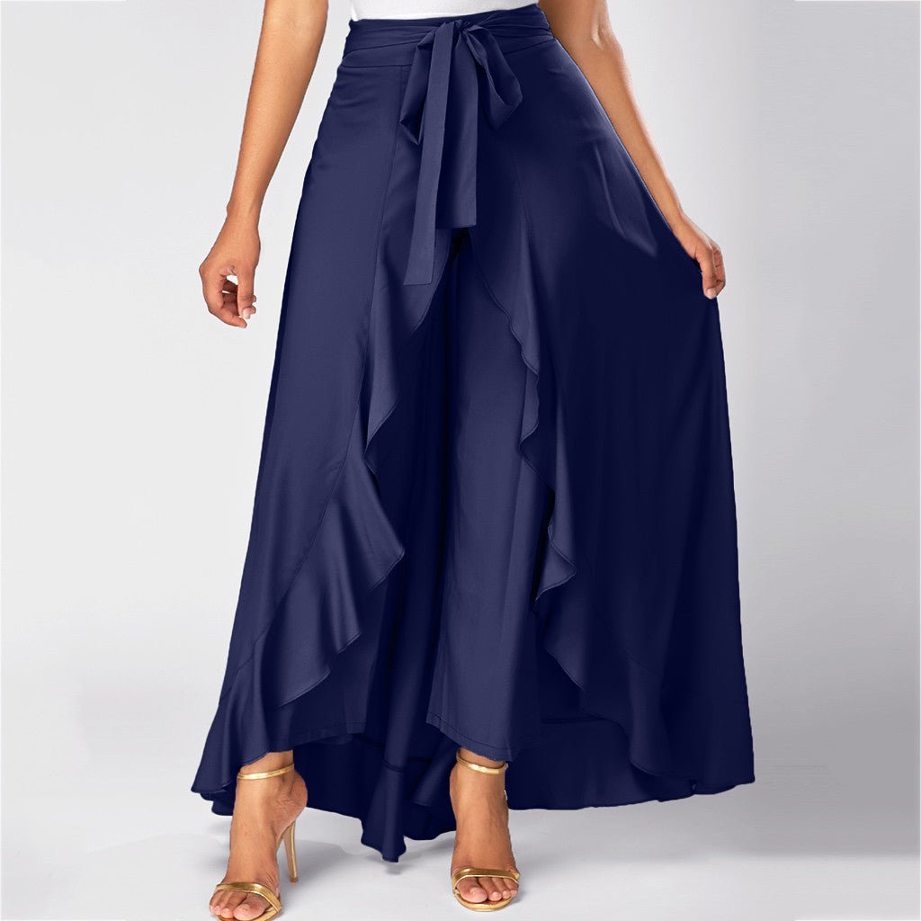 Calça Pantalona Com Babados Ruffles - Loja Fact