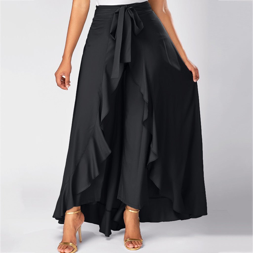 Calça Pantalona Com Babados Ruffles - Loja Fact