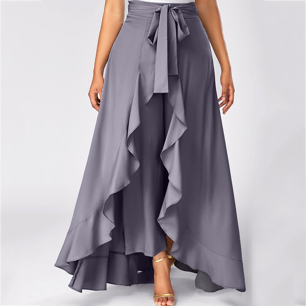 Calça Pantalona Com Babados Ruffles - Loja Fact