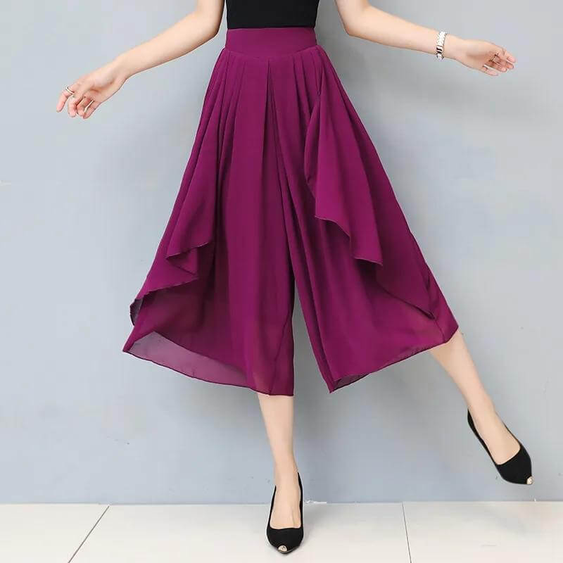 Calça Pantalona de Chiffon Mousseline - Loja Fact