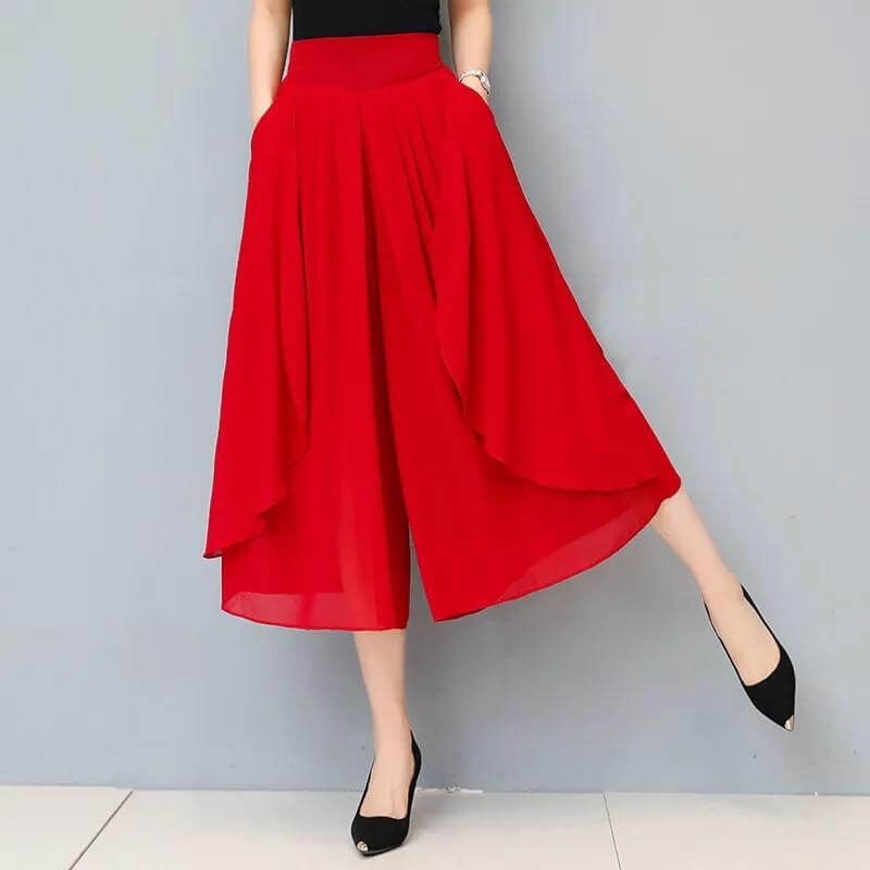 Calça Pantalona de Chiffon Mousseline - Loja Fact