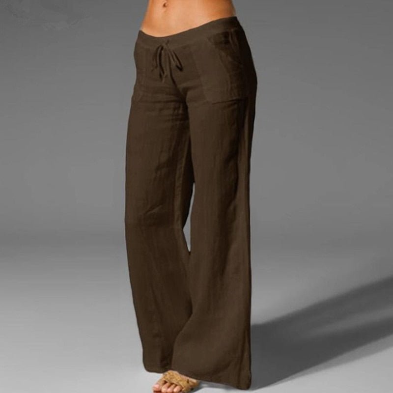 Calça Wide Leg de Linho Feminina - Loja Fact