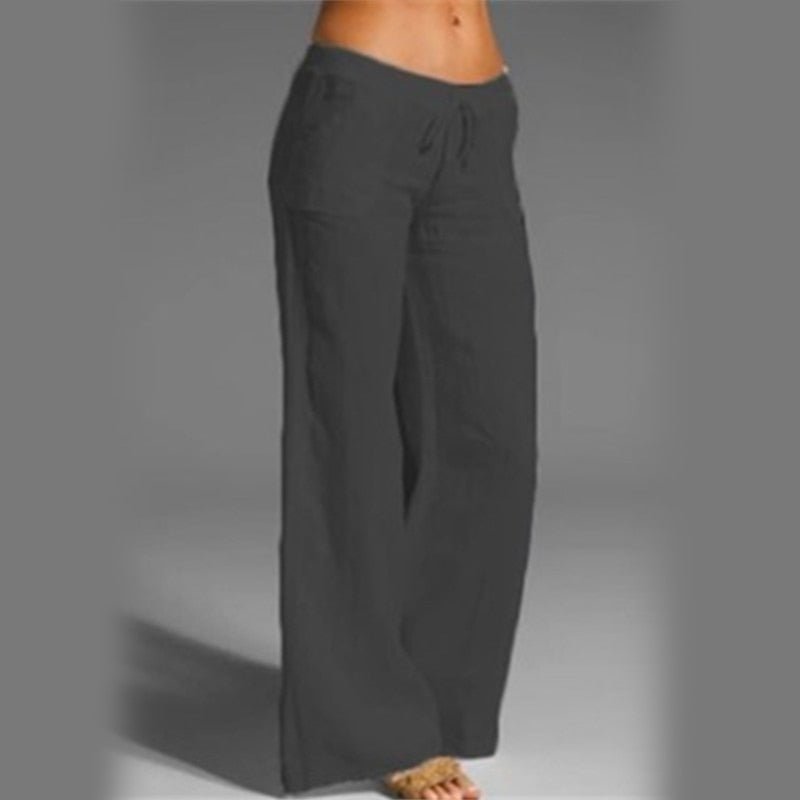 Calça Wide Leg de Linho Feminina - Loja Fact