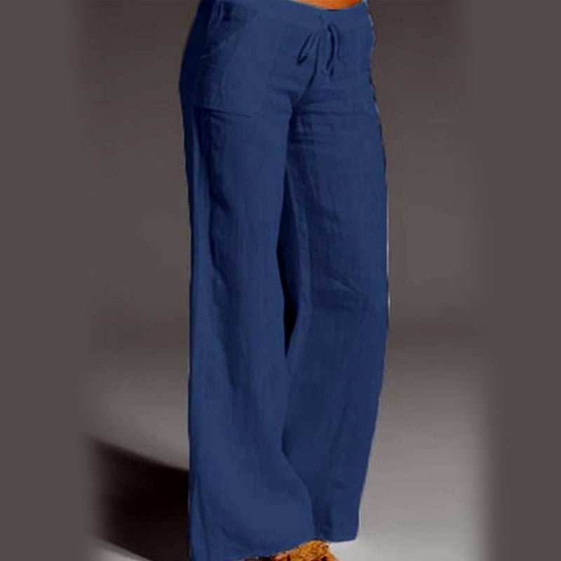Calça Wide Leg de Linho Feminina - Loja Fact
