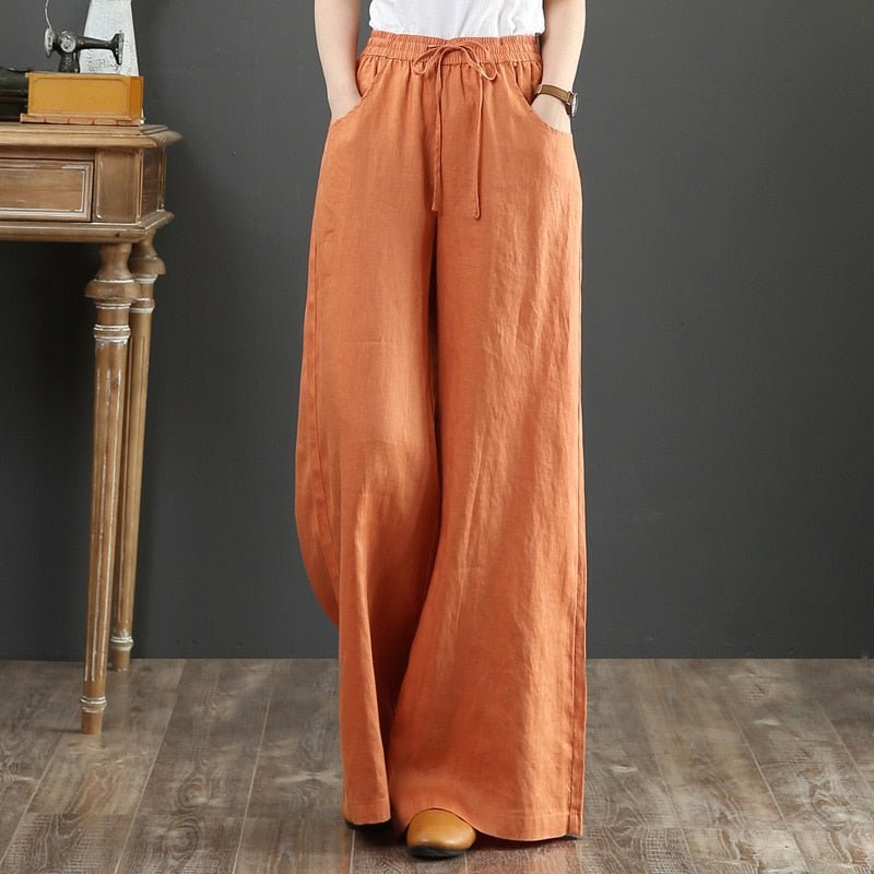 Calça Wide Leg Linho com Amarração Large - Loja Fact