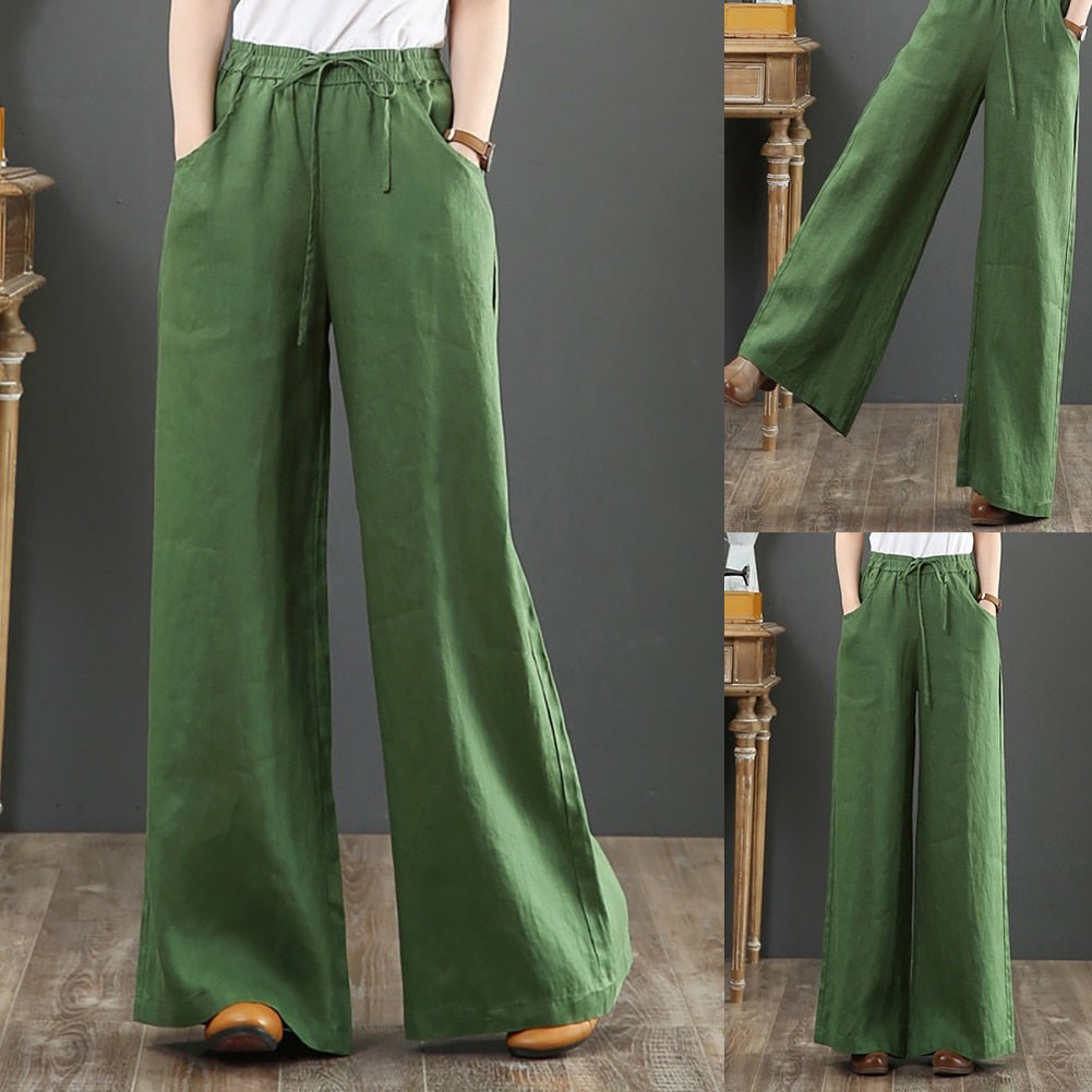 Calça Wide Leg Linho com Amarração Large - Loja Fact