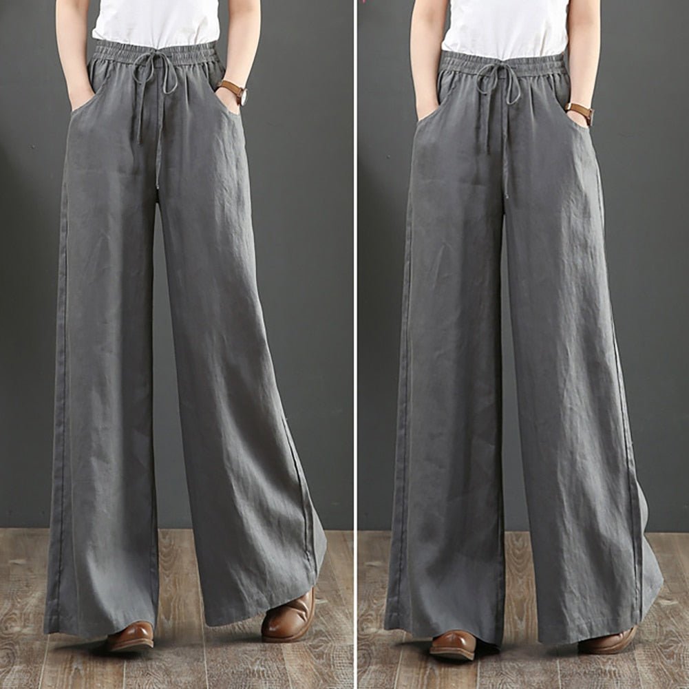 Calça Wide Leg Linho com Amarração Large - Loja Fact