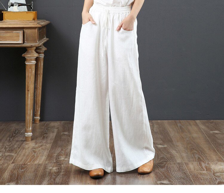 Calça Wide Leg Linho com Amarração Large - Loja Fact