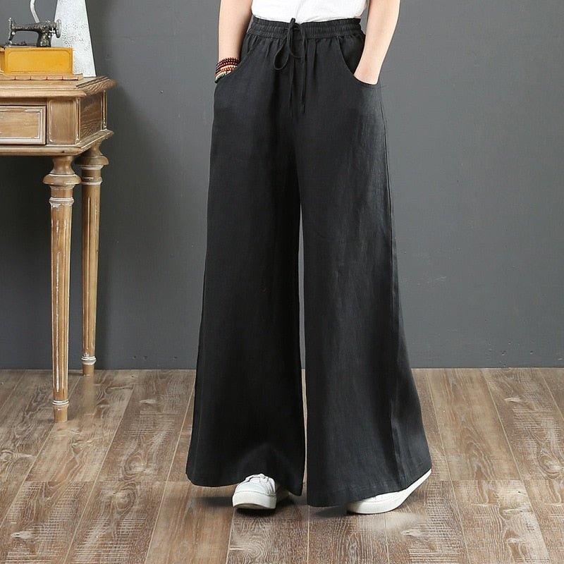 Calça Wide Leg Linho com Amarração Large - Loja Fact