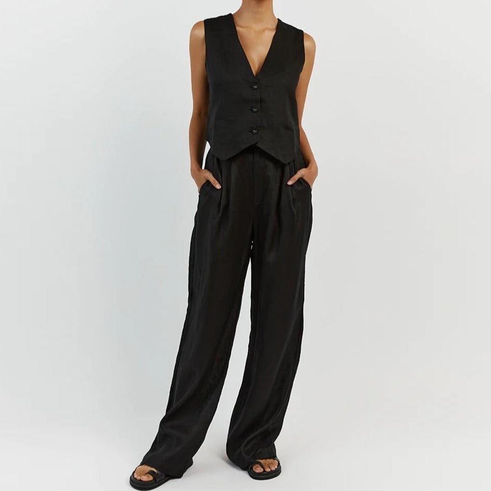 Conjunto Alfaiataria Colete e Calça Janine - Loja Fact