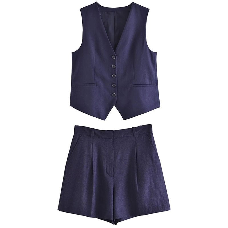 Conjunto Alfaiataria Short e Colete Janine - Loja Fact