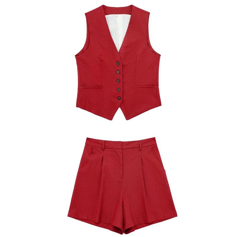 Conjunto Alfaiataria Short e Colete Janine - Loja Fact