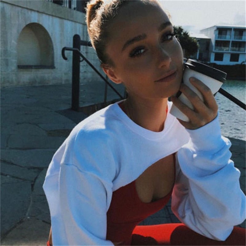 Cropped Branco Manga Longa Fact - Loja Fact