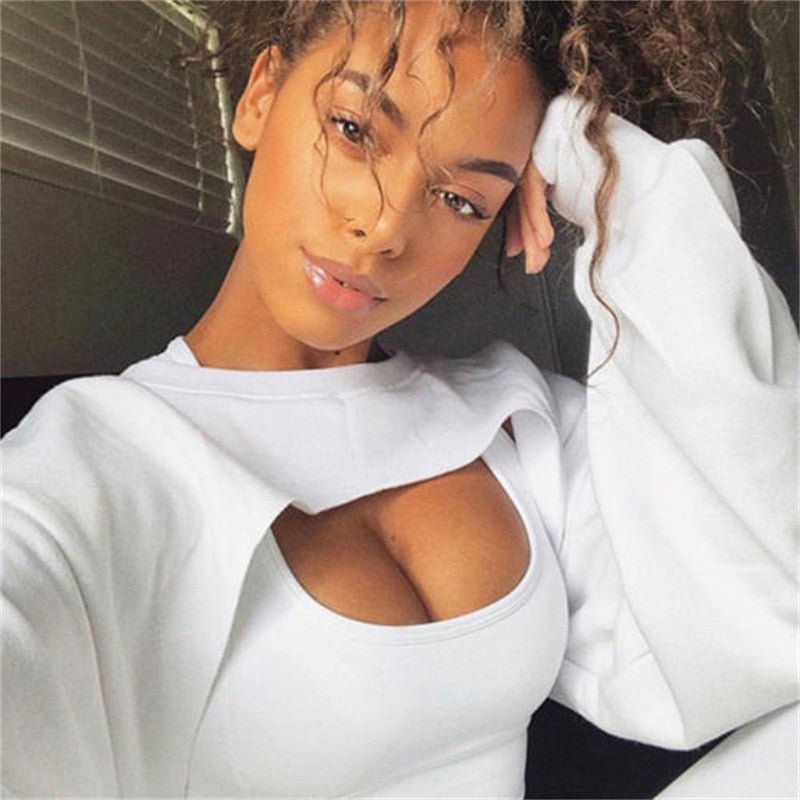 Cropped Branco Manga Longa Fact - Loja Fact