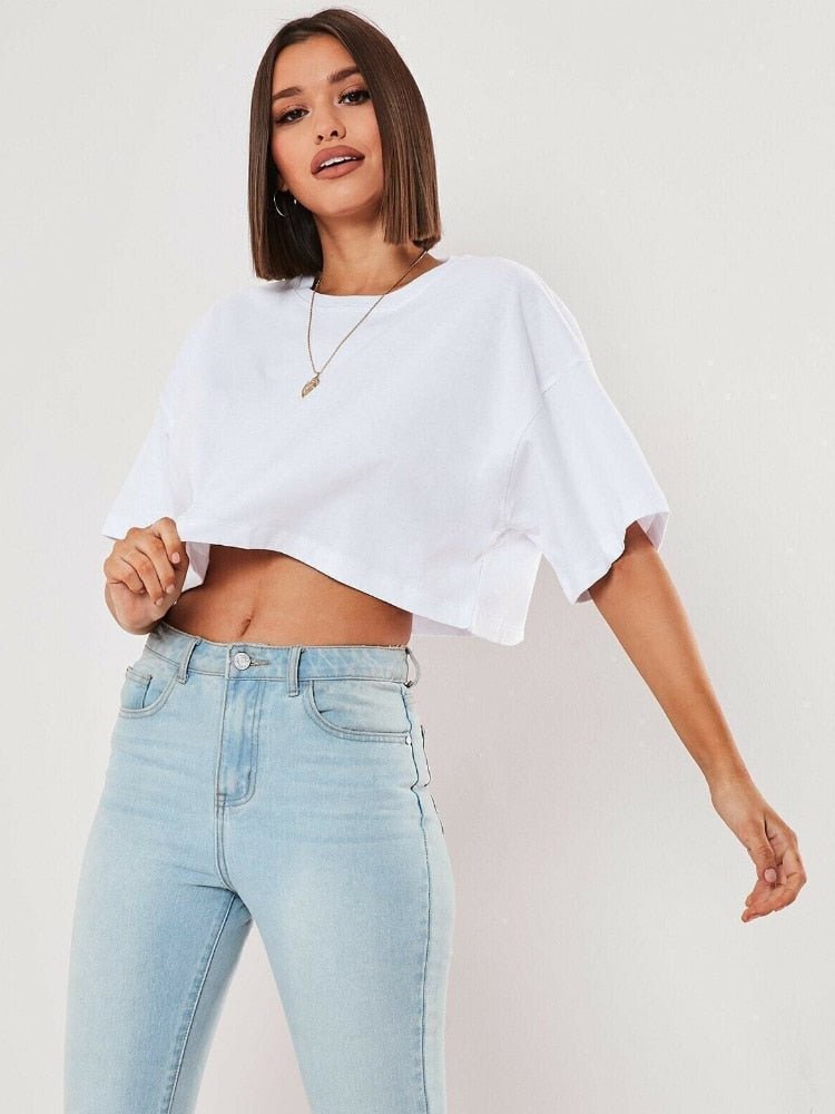 Cropped Branco T-shirt - Loja Fact