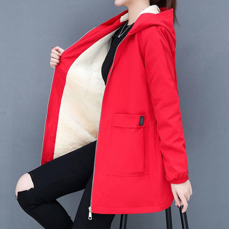 Jaqueta Feminina de Parka Forrada em Lã Agnes - Loja Fact