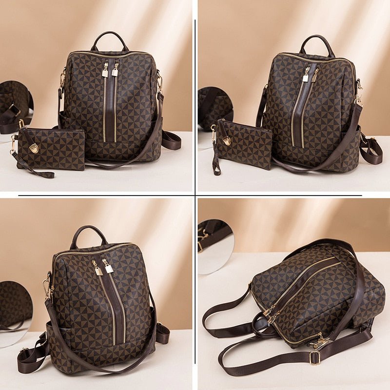 Mochila de Couro Feminina com Carteira - Loja Fact