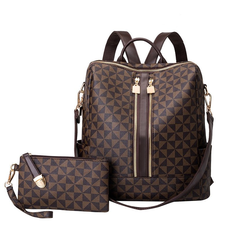 Mochila de Couro Feminina com Carteira - Loja Fact