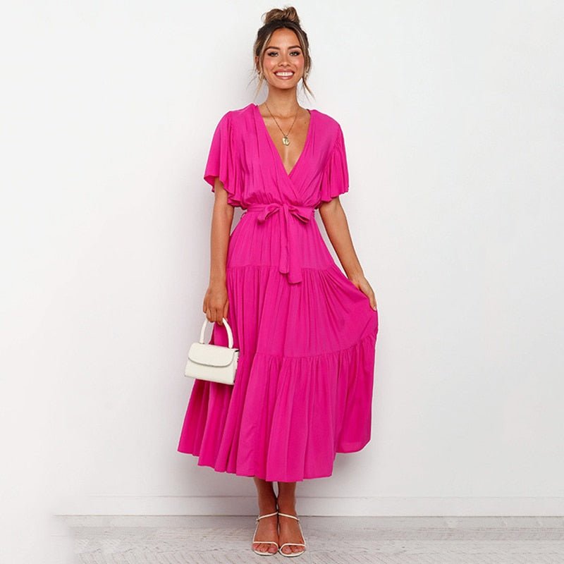 Vestido Feminino Casual Longo - Loja Fact