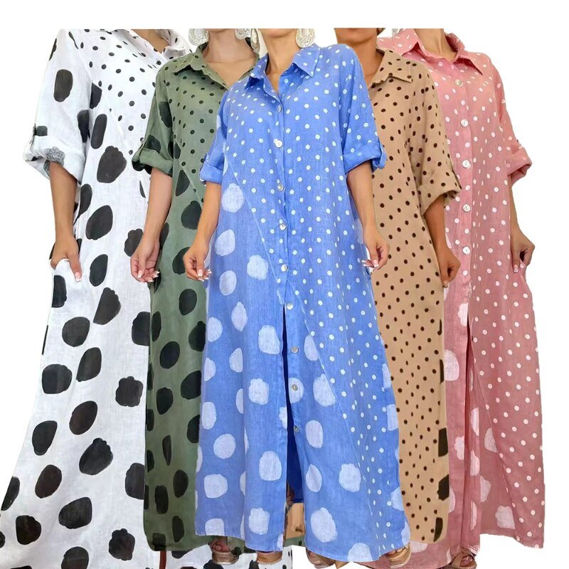 Vestido Longo com Abotoamento Rubelitta - Loja Fact