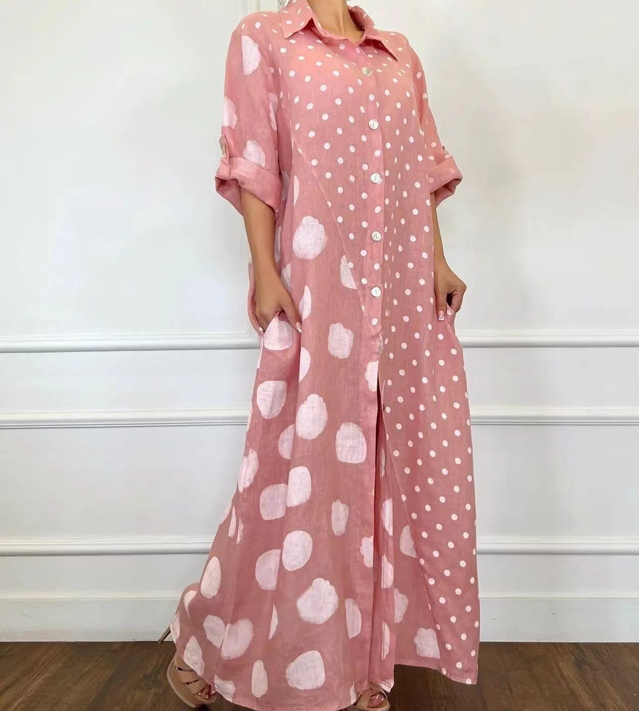 Vestido Longo com Abotoamento Rubelitta - Loja Fact