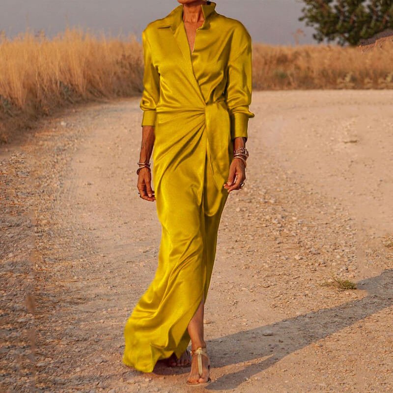 Vestido Longo Transpassado Glend - Loja Fact