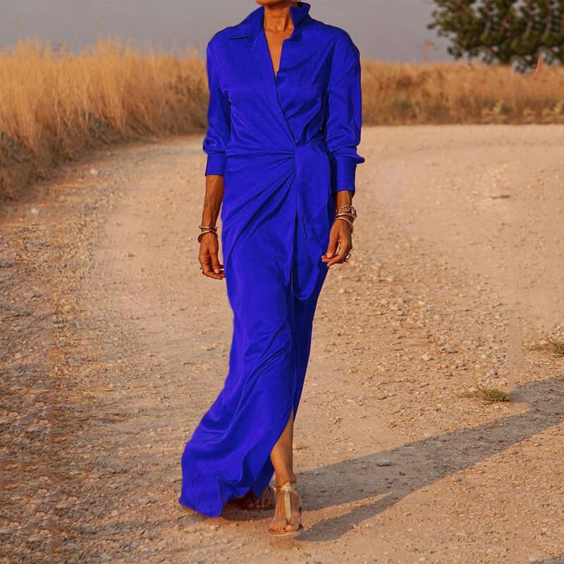Vestido Longo Transpassado Glend - Loja Fact