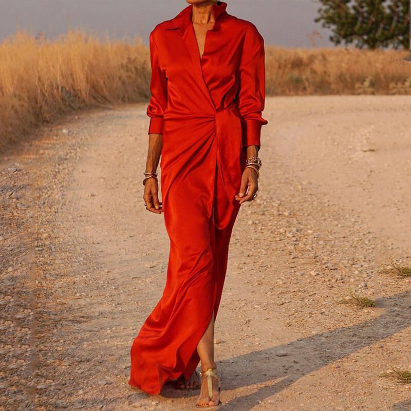 Vestido Longo Transpassado Glend - Loja Fact