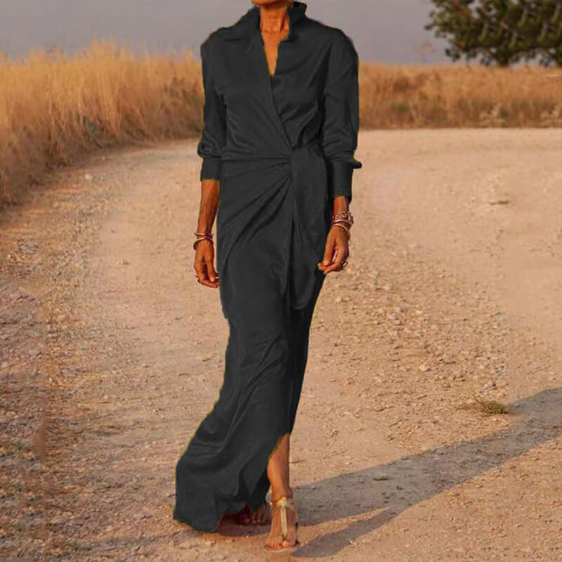 Vestido Longo Transpassado Glend - Loja Fact