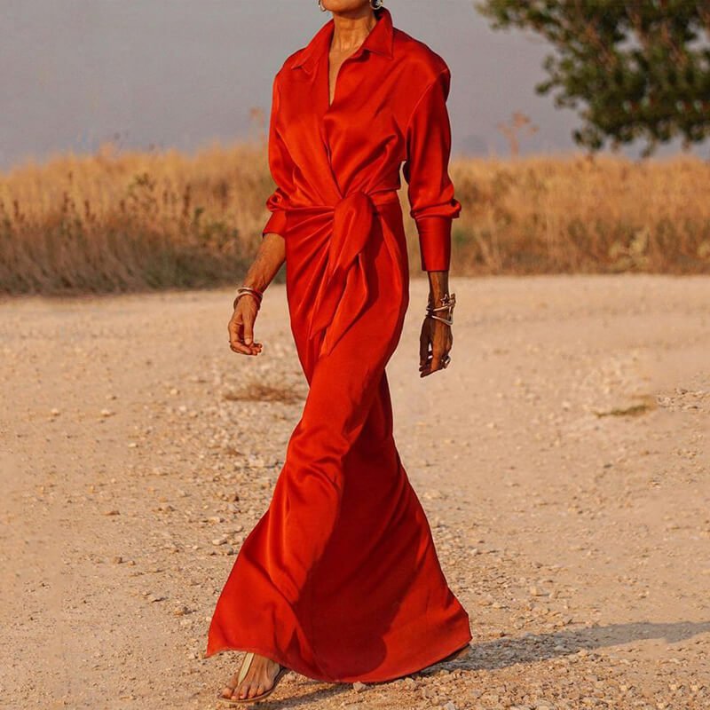 Vestido Longo Transpassado Glend - Loja Fact