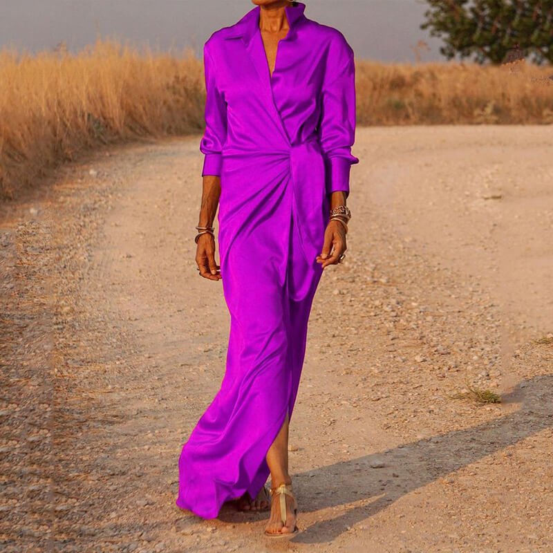 Vestido Longo Transpassado Glend - Loja Fact