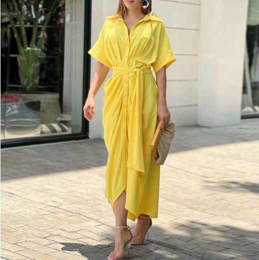 Vestido Mídi com Abotoamento Moderne - Loja Fact