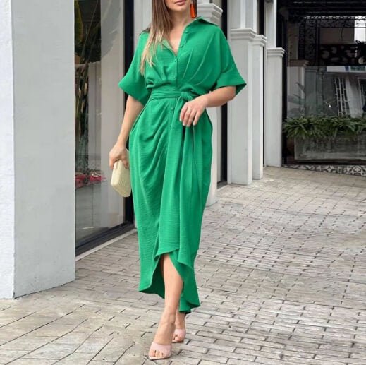 Vestido Mídi com Abotoamento Moderne - Loja Fact
