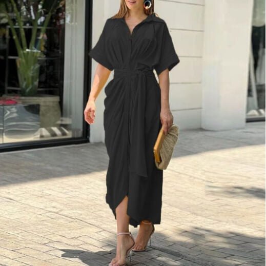 Vestido Mídi com Abotoamento Moderne - Loja Fact