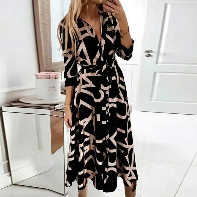 Vestido Mídi de Chiffon com Abotoamento Brauron - Loja Fact